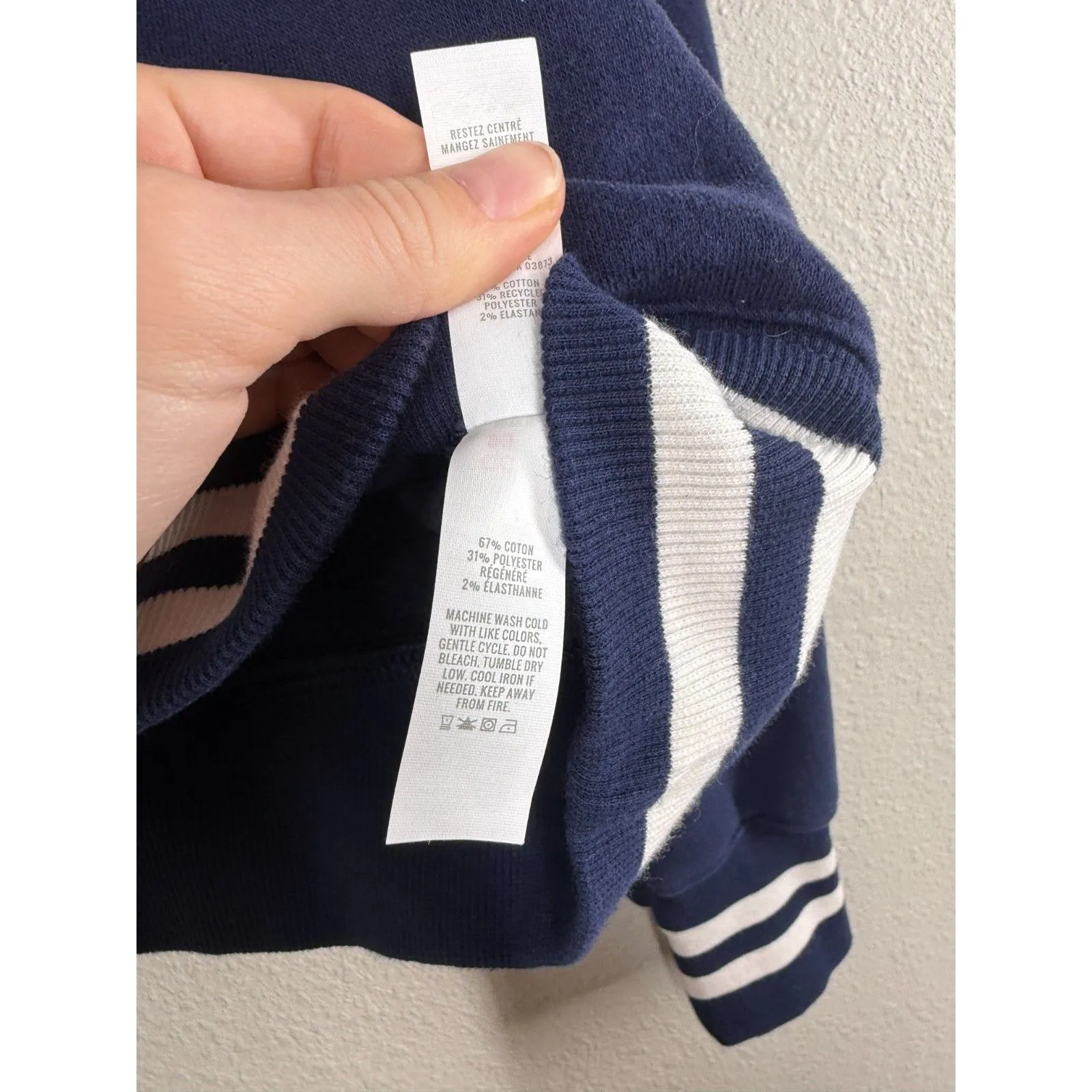 Aerie Offline Womens Blue Cropped Sweatshirt Sz M Varsity Loungewear Oversized - Image 5