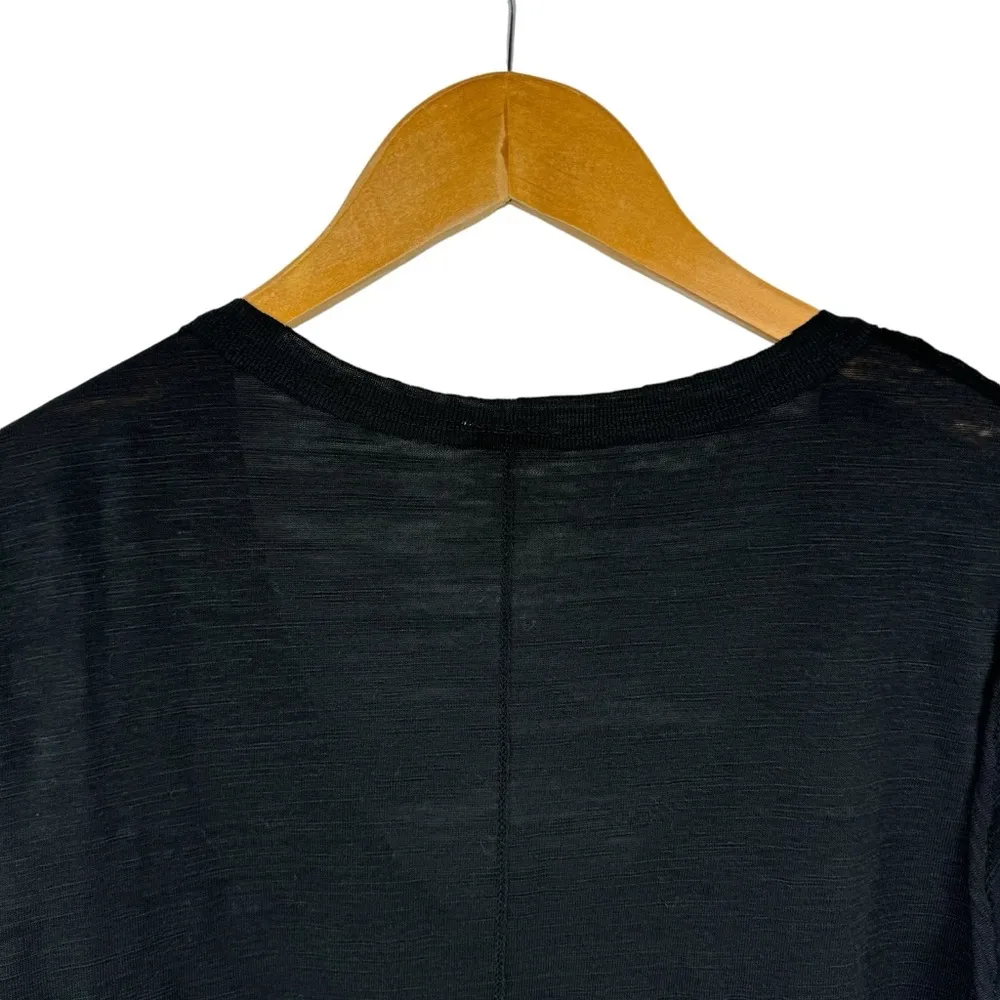 Free People We The Free Sundance Tee Top Black Slouchy V Neck Distressed Size XS - Image 8