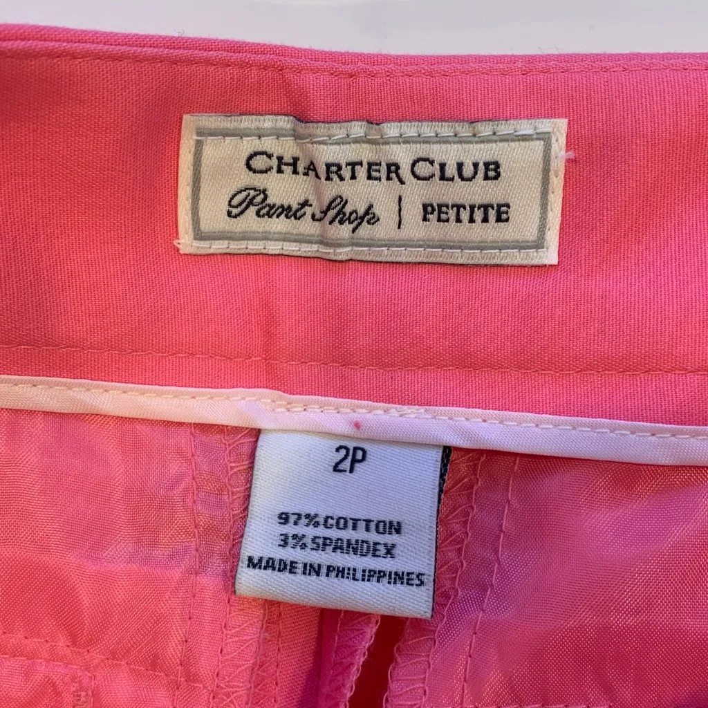 Charter Club Women’s Size 2P 2 Petite Bubble Gum Pink Flat Waist Bermuda Shorts - Image 4