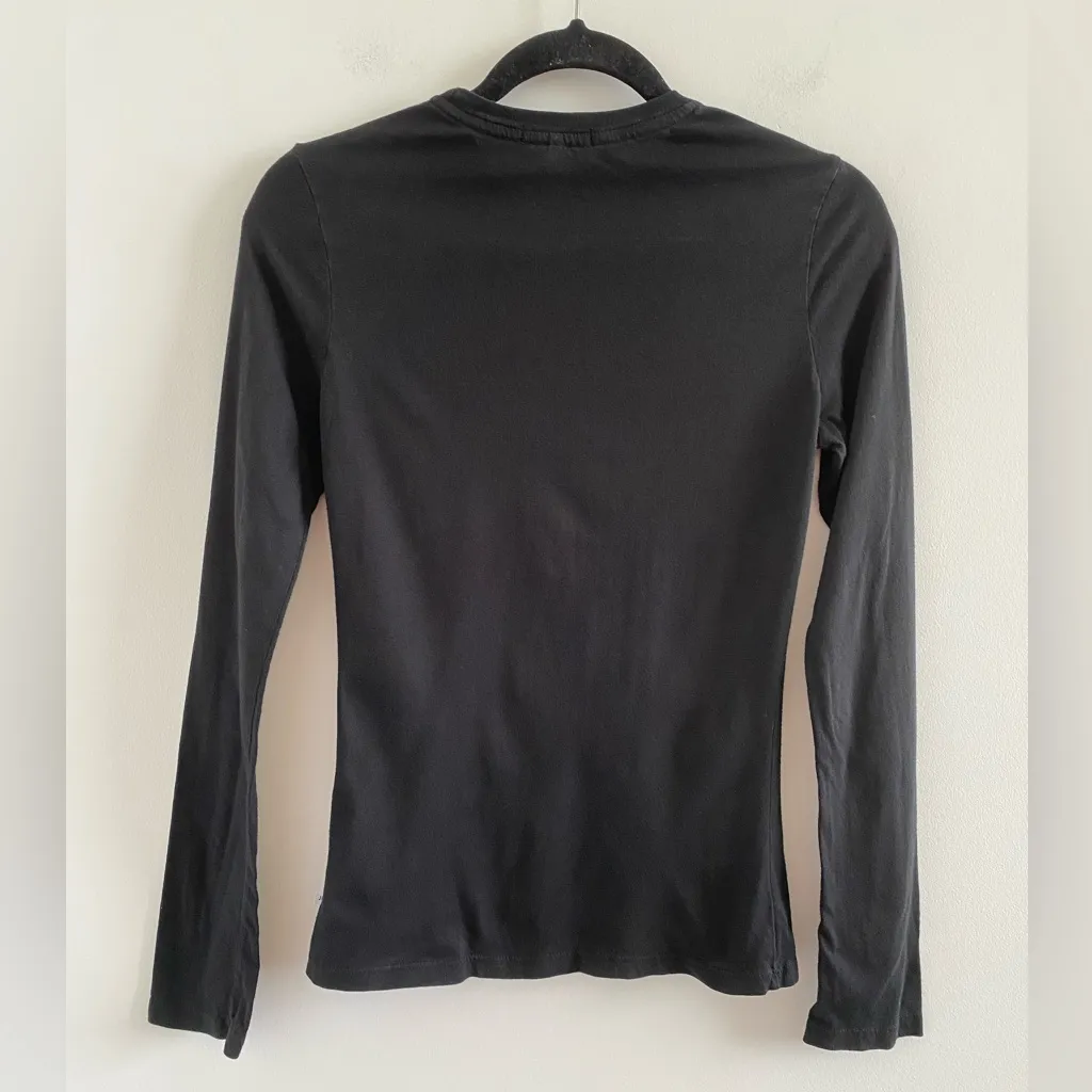 James Perse Black Long Sleeve Crewneck T-Shirt Size 2 (Medium) Minimalist - Image 5