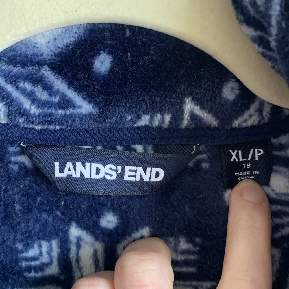 Lands' End Women's Heritage Fleece Snap Neck Pullover - Image 4