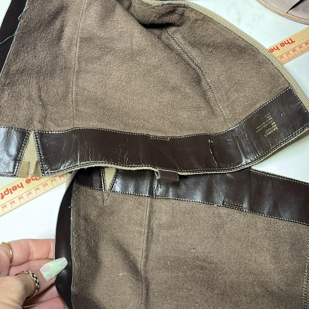 Lauren Ralph Lauren Sagira ll Full Zip Up Leather & Suede Boots Brown Size 8 - Image 14