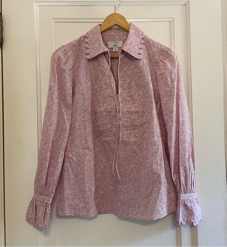 J. Crew Scalloped Liberty popover blouse - Image 5