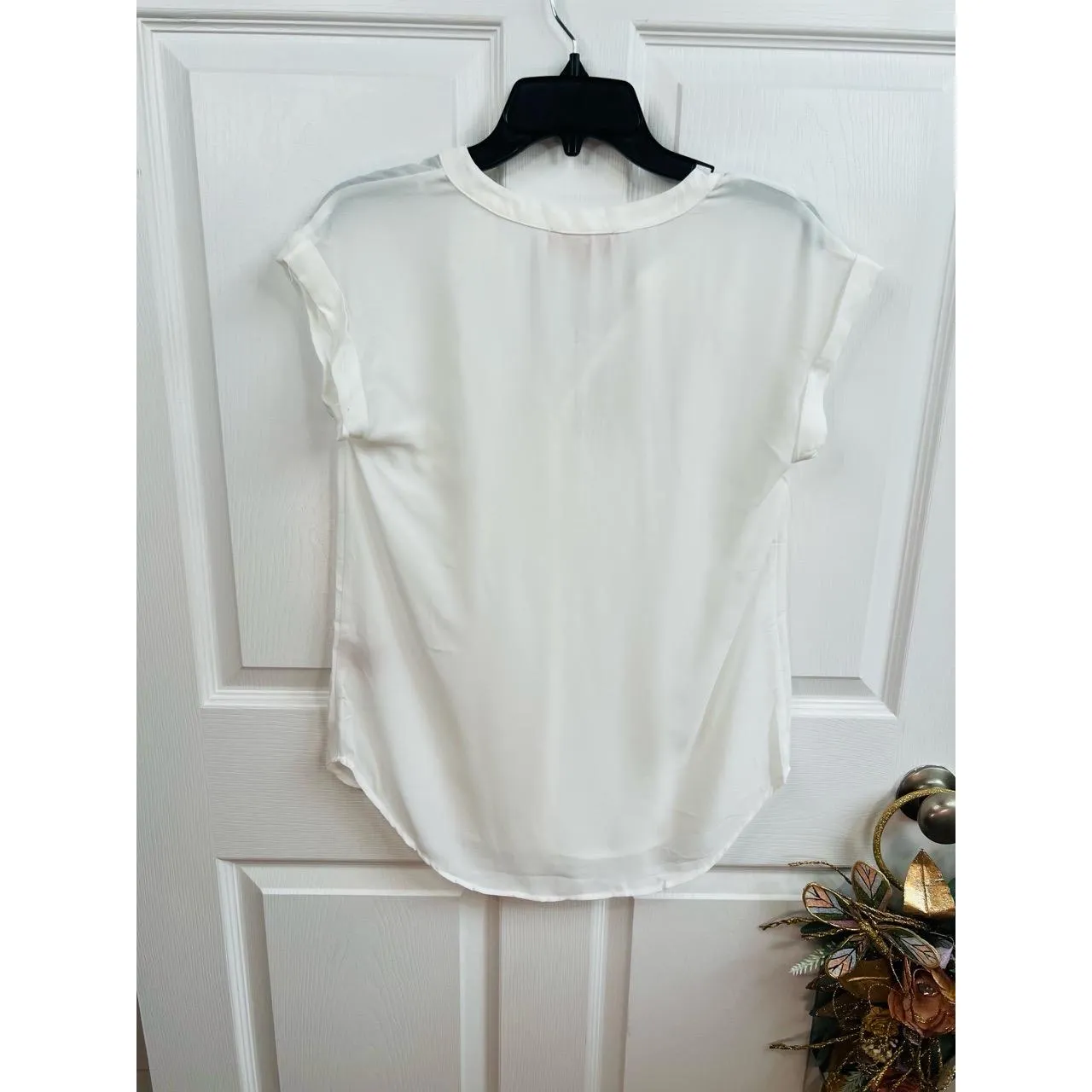 Philosophy Republic Clothing Size XS Ivory Cuffed Short Sleeve Blouse Shirt - Image 2