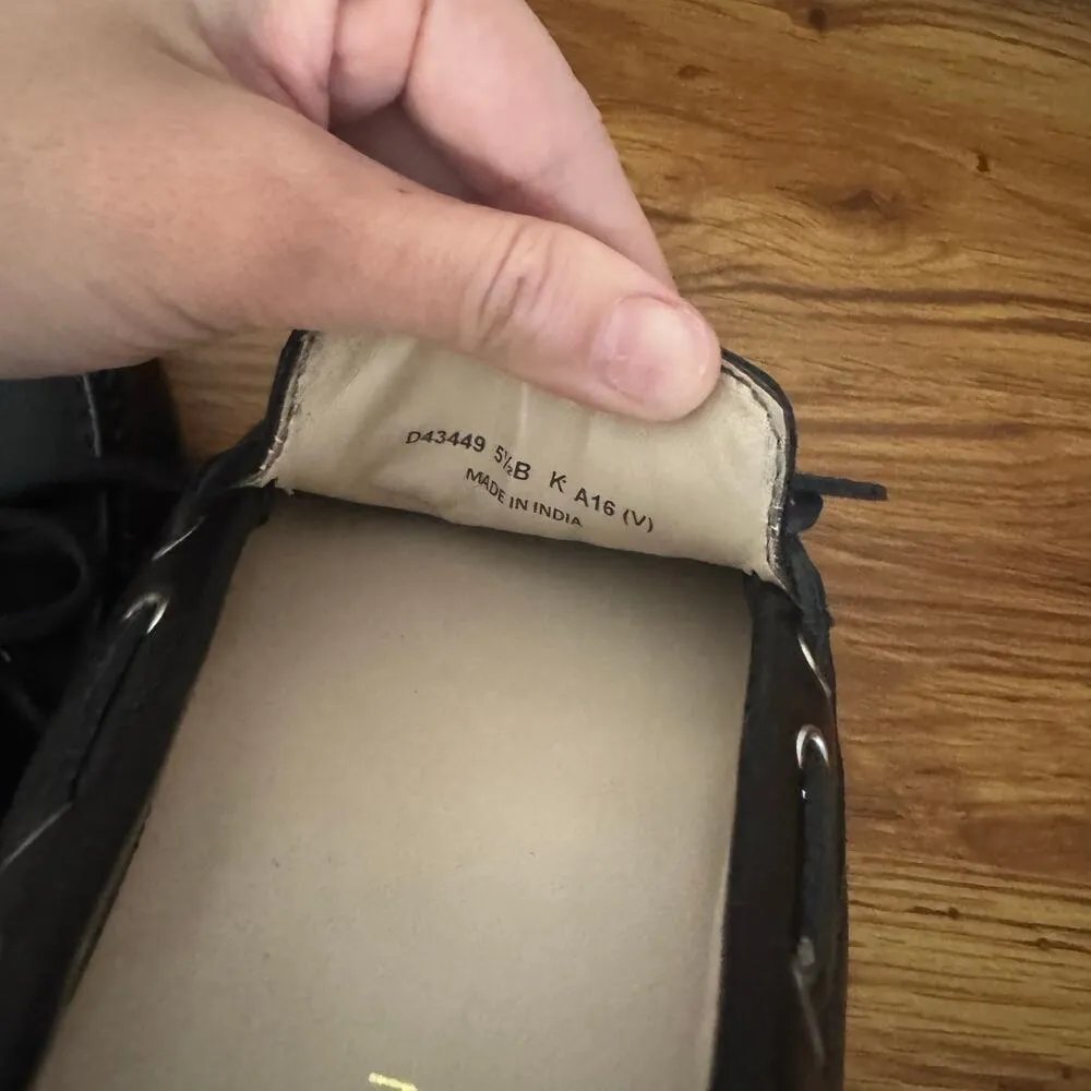 Cole Haan Driving Loafer Women 5.5 Black Leather Tie Moccasin Old Money Minimal - Image 3