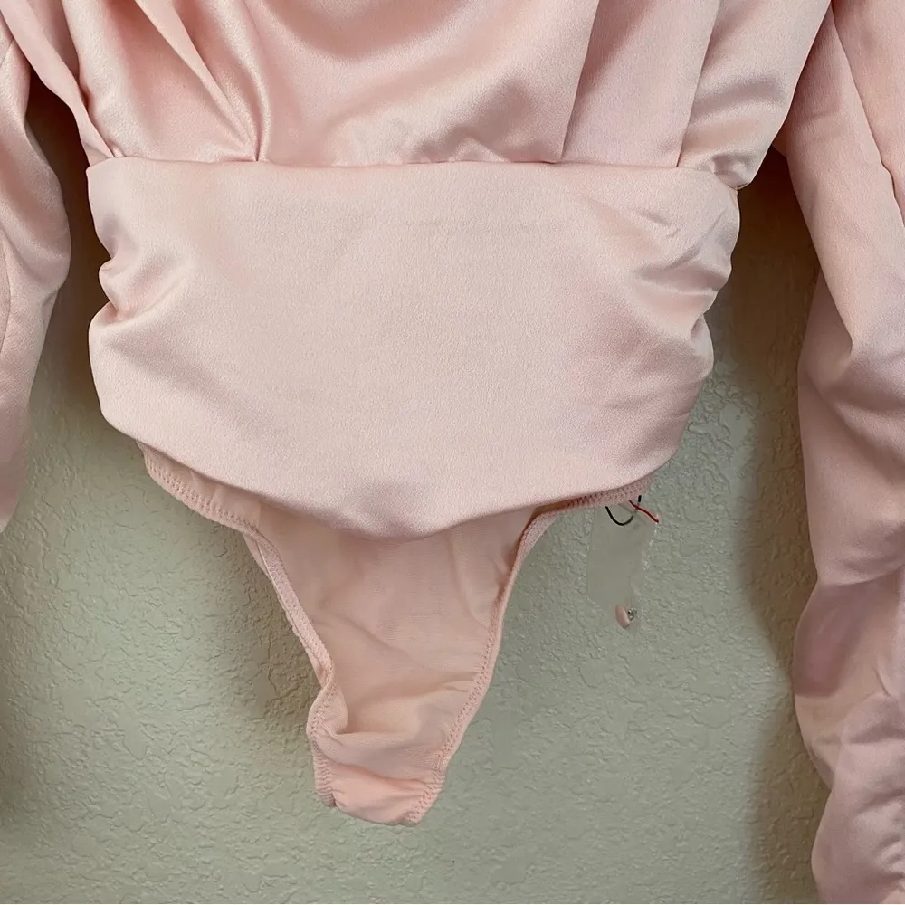 House of CB Giselle Blush‎ pink Satin Bodysuit size XS NWOT - Image 5