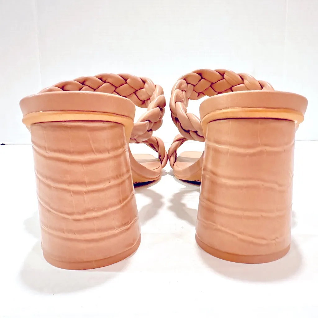 Dolce Vita Paily Braided Sandal Chunky Heel Women's 9.5 Tan‎ Faux Leather NEW Tan - Image 7