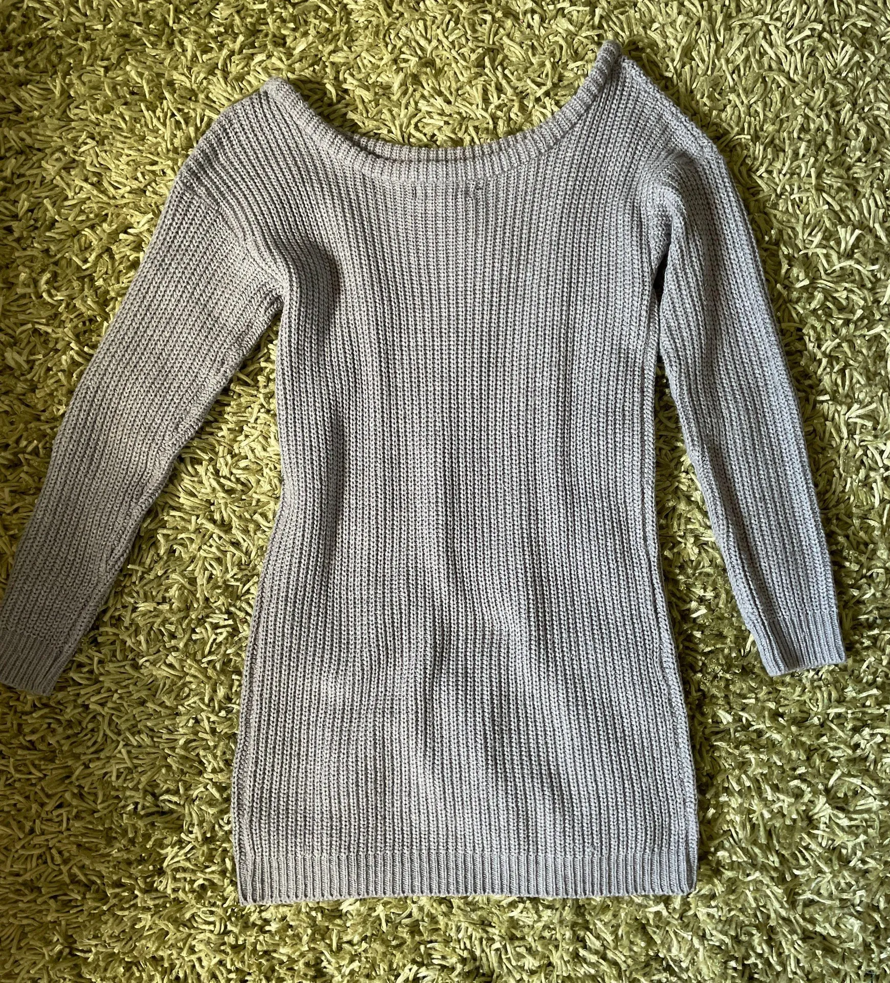 Off Shoulder Knitted Sweater Dress - Image 3