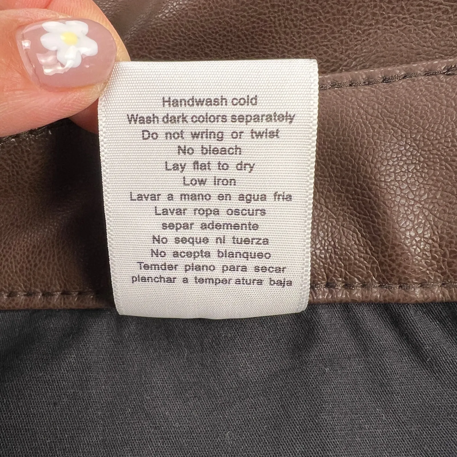 Judy Blue Vegan Faux Leather Tummy Control Top Straight Leg Brown Pants Size 18W - Image 10