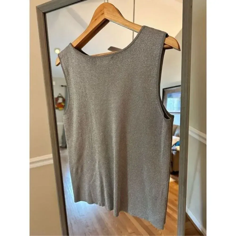 Coldwater Creek Silver Metallic‎ Sweater Size Large - Image 4