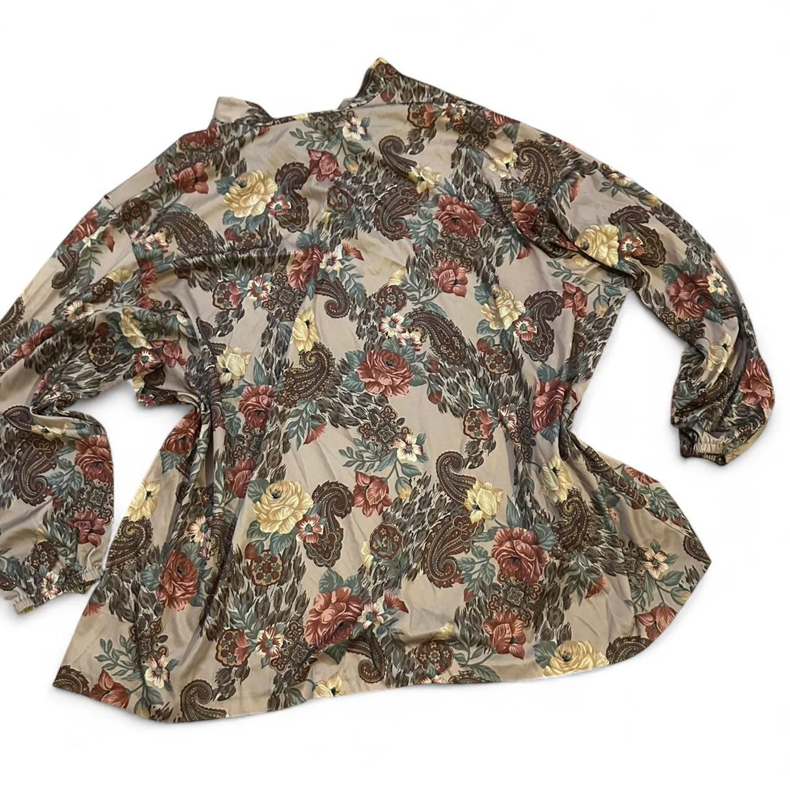 Boho Paisley floral peasant top i Brown Size 4X - Image 2