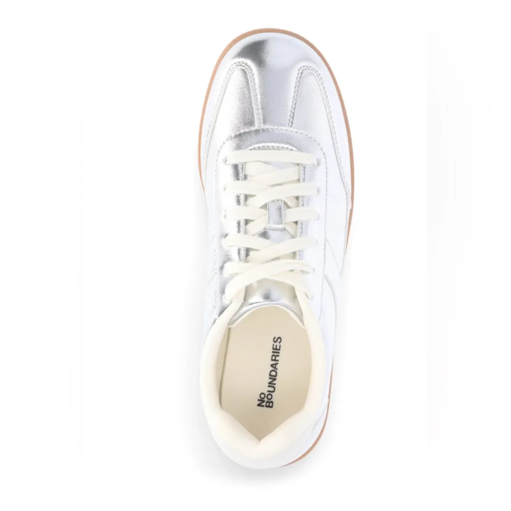 New Women's No Boundaries Lightweight Casual Sport Sneakers Size 8 Silver - Image 4