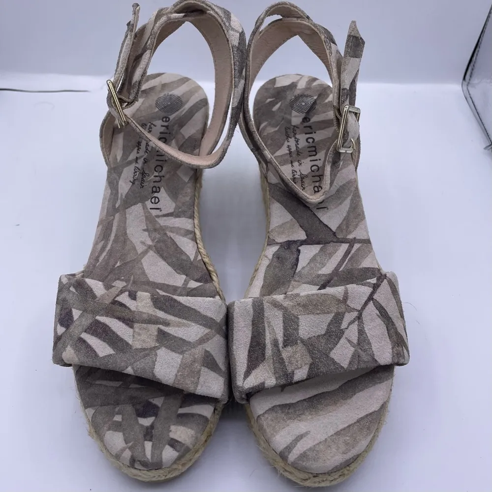 soft leather espadrille wedge sandals women Size 37/ 6US - Image 3