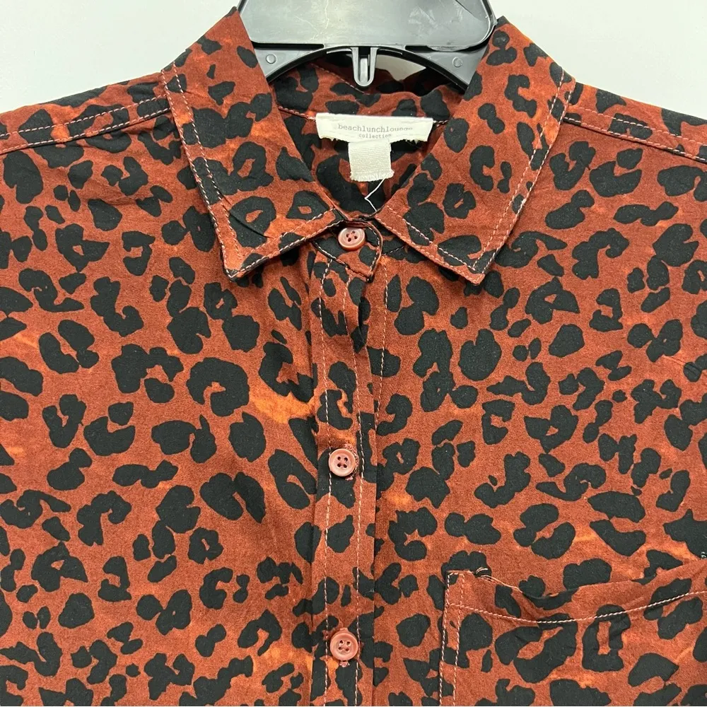 Beach Lunch Lounge Leopard medium Alanna Button Up Shirt - Image 5