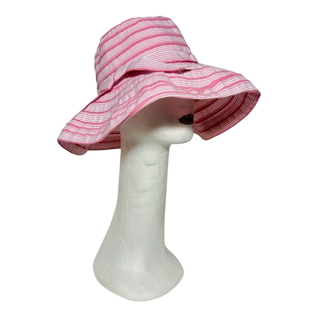 NWOT Romantic Pink Striped Sun Hat - Image 4