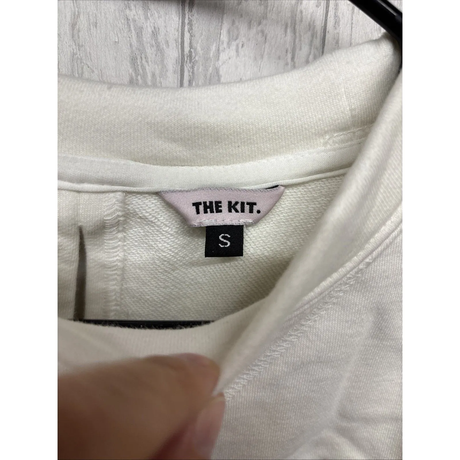 Womens Size S The Kit Cropped Sweatshirt Bird Print EUC White - Image 2