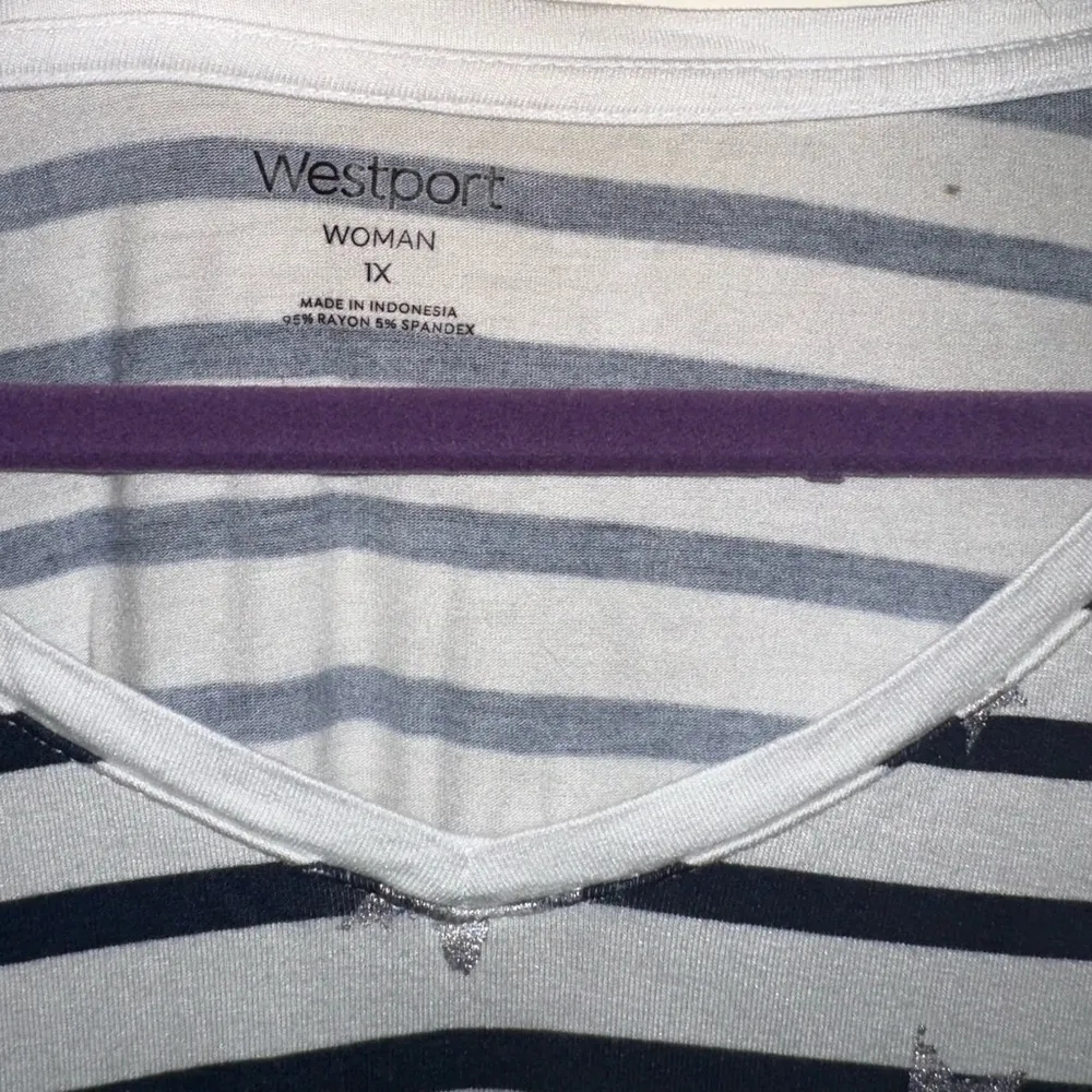 Westport Striped Star Tee - Size 1X - Image 2