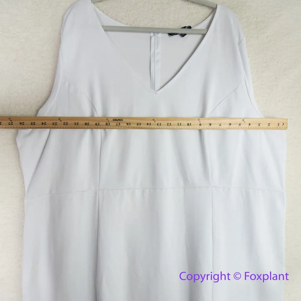 New! Eloquii Classic White V-Neck 3/4 Length Sleeve Sheath Dress belted, size 28 - Image 9