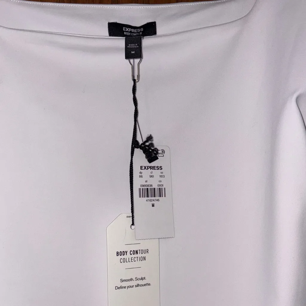 EXPRESS White Square Neck Body Compression Top NWT - Image 6