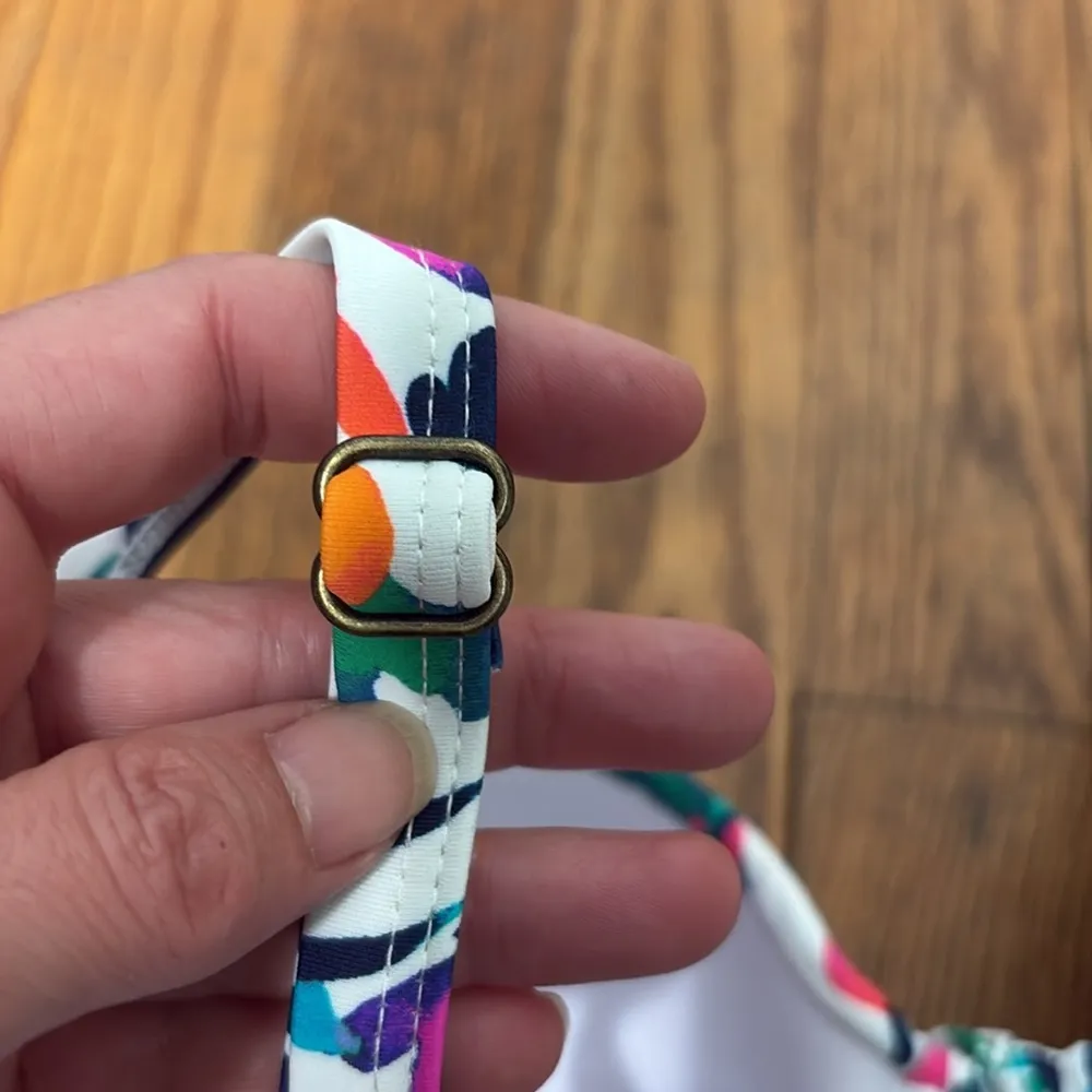 NWOT‎ ISLAND ESCAPE White Printed Sunny Days Underwire Tankini Swimsuit Top 6 - Image 5