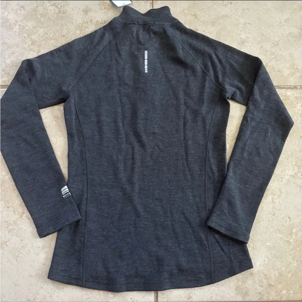 Meriwool 400g 1/4 Half Zip Pullover Sweater Womens Small Gray Merino Wool - Image 8