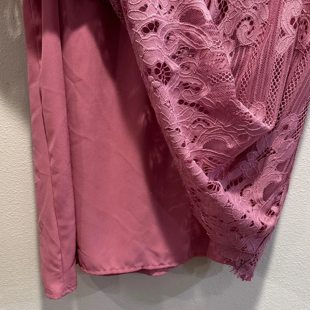 Xhilaration Sleeveless Lace Top - Mauve - Image 4