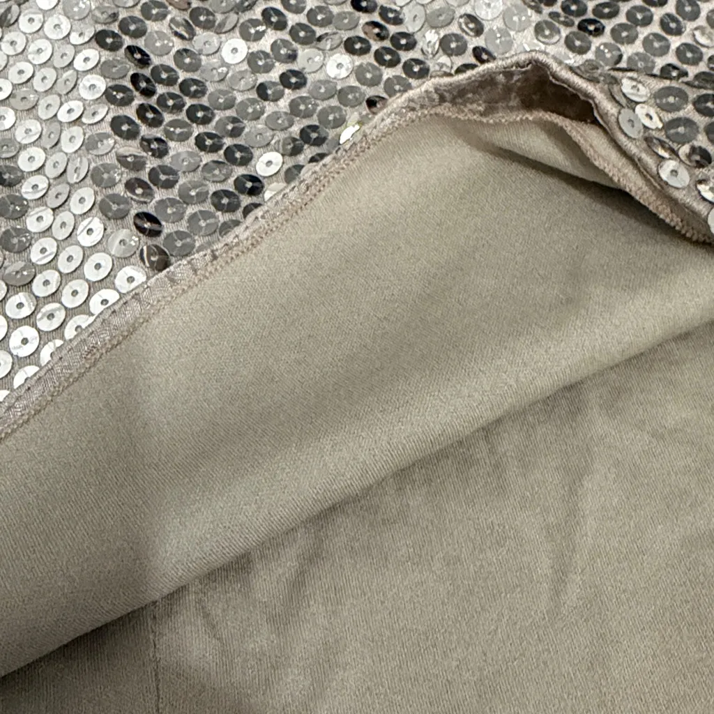 Criscione New York Vintage 80s Silver Sequins Skirt Elastic Waist size small Gray - Image 3
