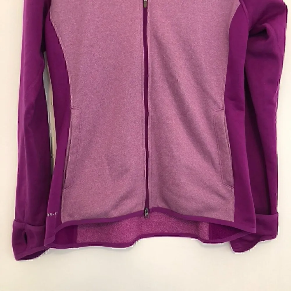 NIKE RUNNING Therma Fit Purple Colorblock Fleece Line Full Zip Sweatshirt Jacket - Image 3