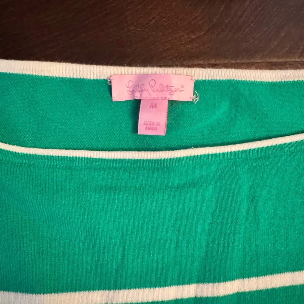 Lilly Pulitzer Green, Pink and White Striped Maria Boatneck Top - Image 2