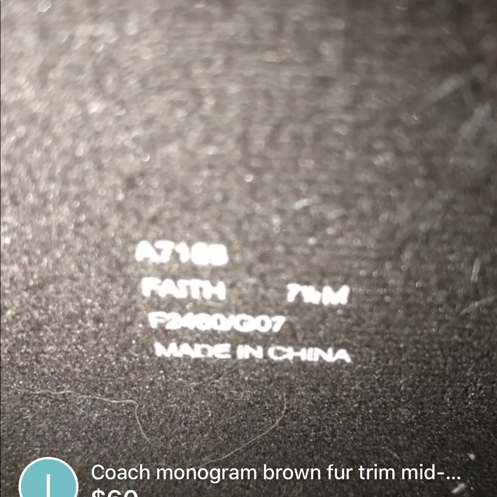 Coach monogram fur trim mid calf boots. - Image 6