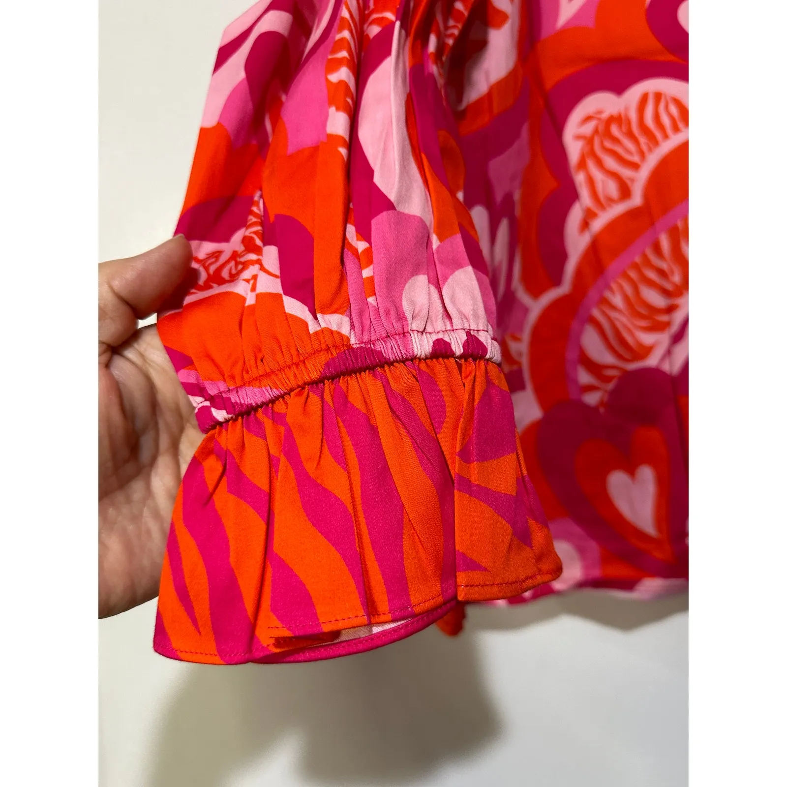 Alden Adair Jean Top Lovers Lane Size Medium NWT Red Pink Romantic Blouse - Image 11