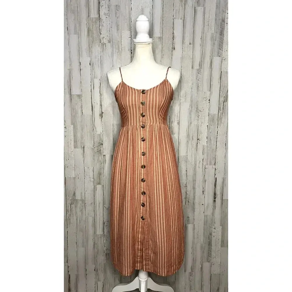 American Eagle Women's Striped Button Down Midi Dress Size‎ XS Multicolor - Image 2