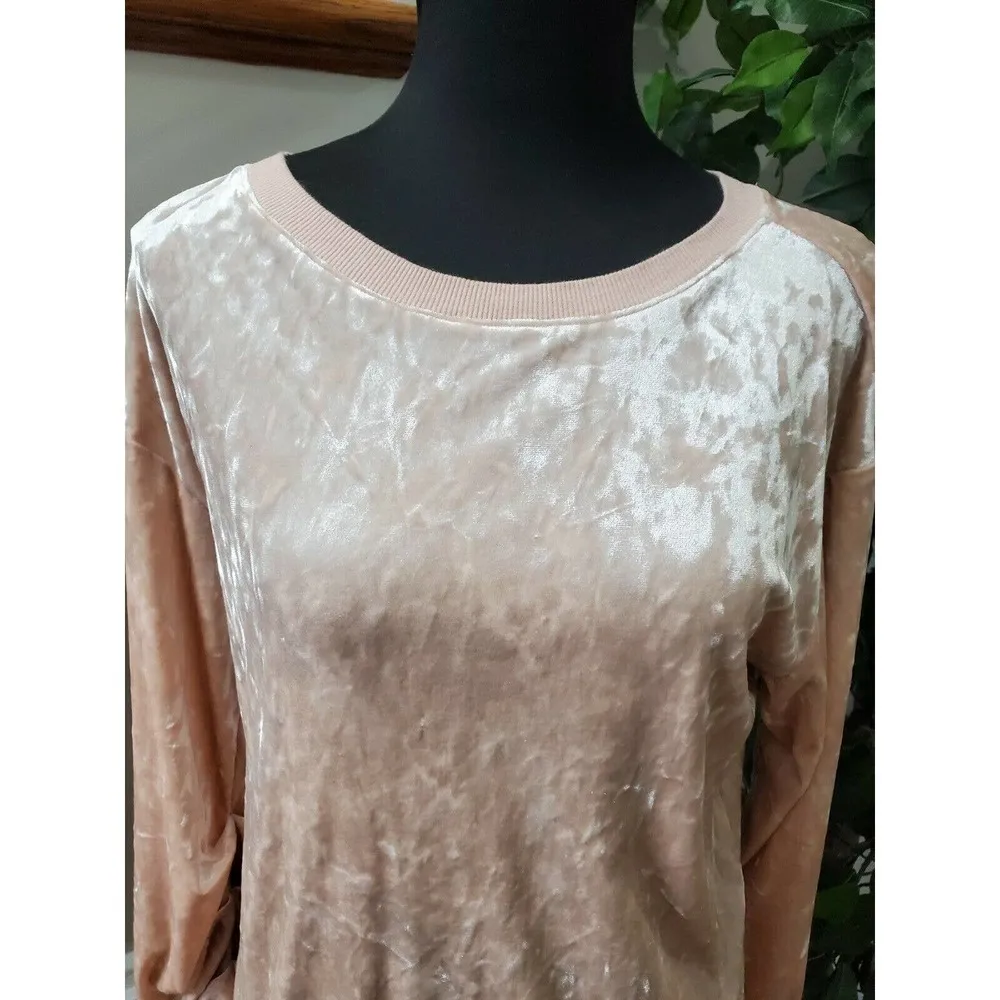 Gypsies & Moondust Women's Pink Long Sleeve Pullover Crew Neck Blouse Size Small - Image 5