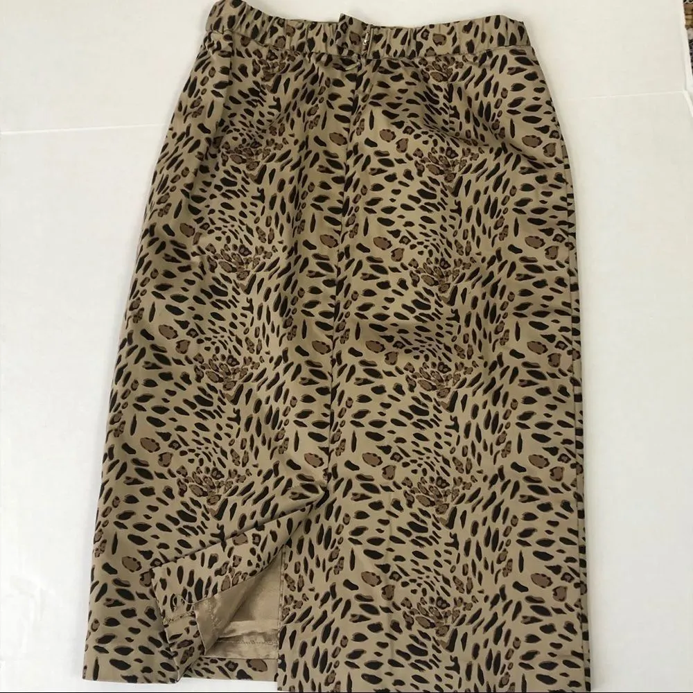 Terry Lewis Vintage Leopard Pencil Skirt - Image 3