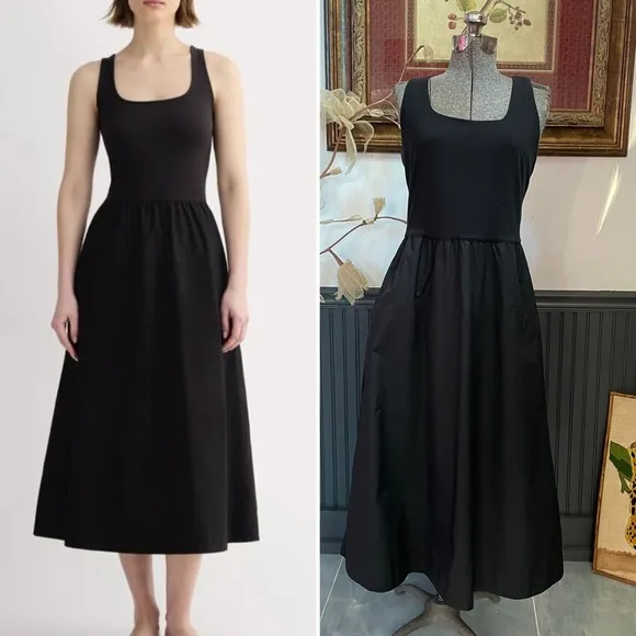 Everlane The Form Riviera Black Fit & Flare Dress w Pockets - Sz L 🧡🎀 - Image 2