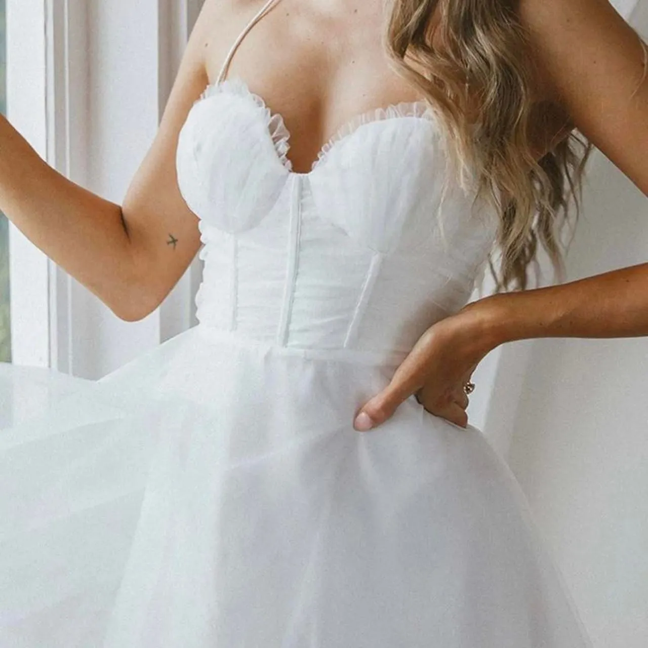 Selfie Leslie Smitten Sweetheart Mini – Bridalcore Party XS NWT - Image 2