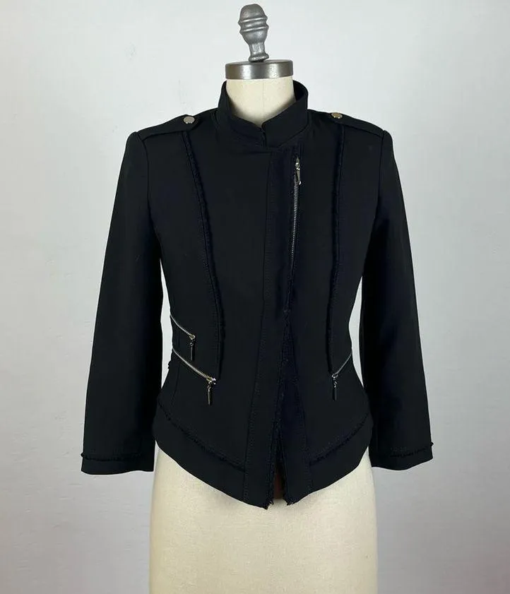White House Black Market Asymmetrical Zip Moto Biker Jacket - Image 2