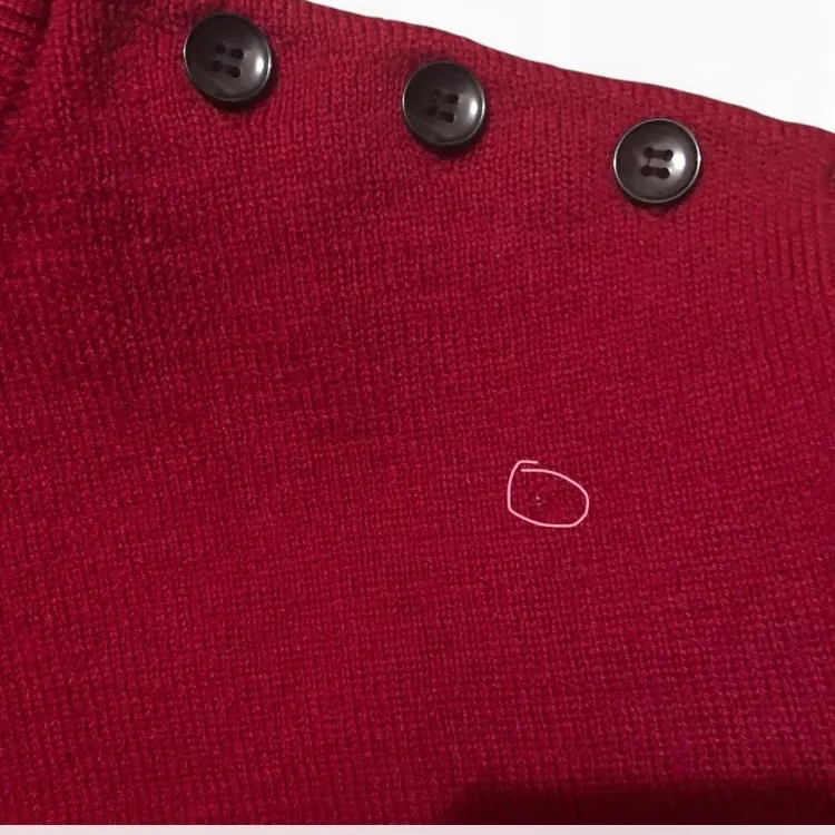 Vintage Saint James Tricots Maroon Long Sweater Button Shoulder Made In France Red Size undefined - Image 10