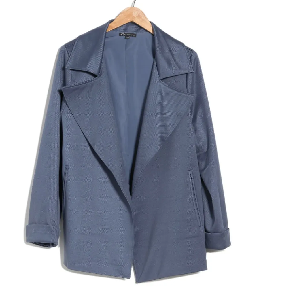 NWT  ADRIANNA PAPELL Drape Front Blazer Dusty Blue - Image 4
