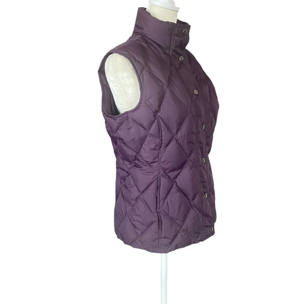 Lands' End women's purple snap sleeveless collared purple puffer vest XS 2-4 - Image 5