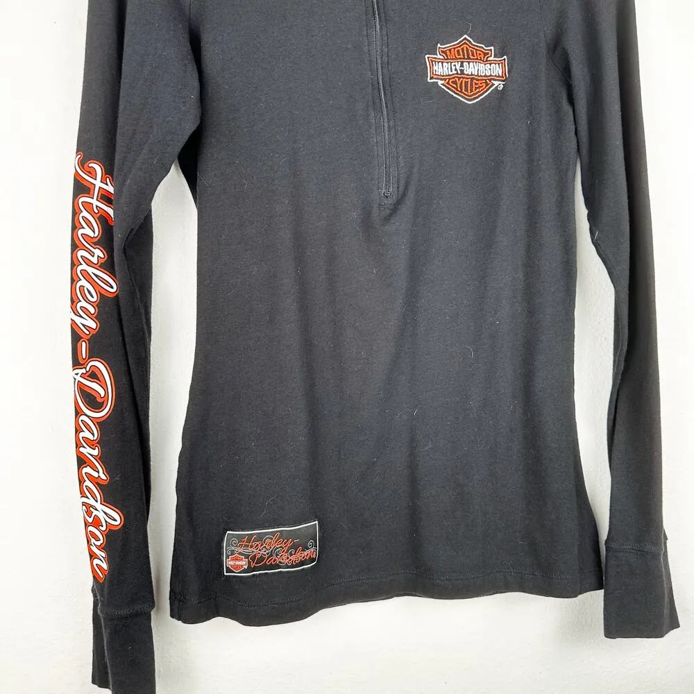 Harley-Davidson Quarter Zip Pullover Sweatshirt Glacial Lakes Watertown SD - Image 2