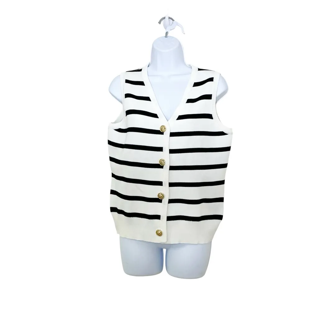Fashion Women’s Button Up Sweater Vest‎ size S Black - Image 2