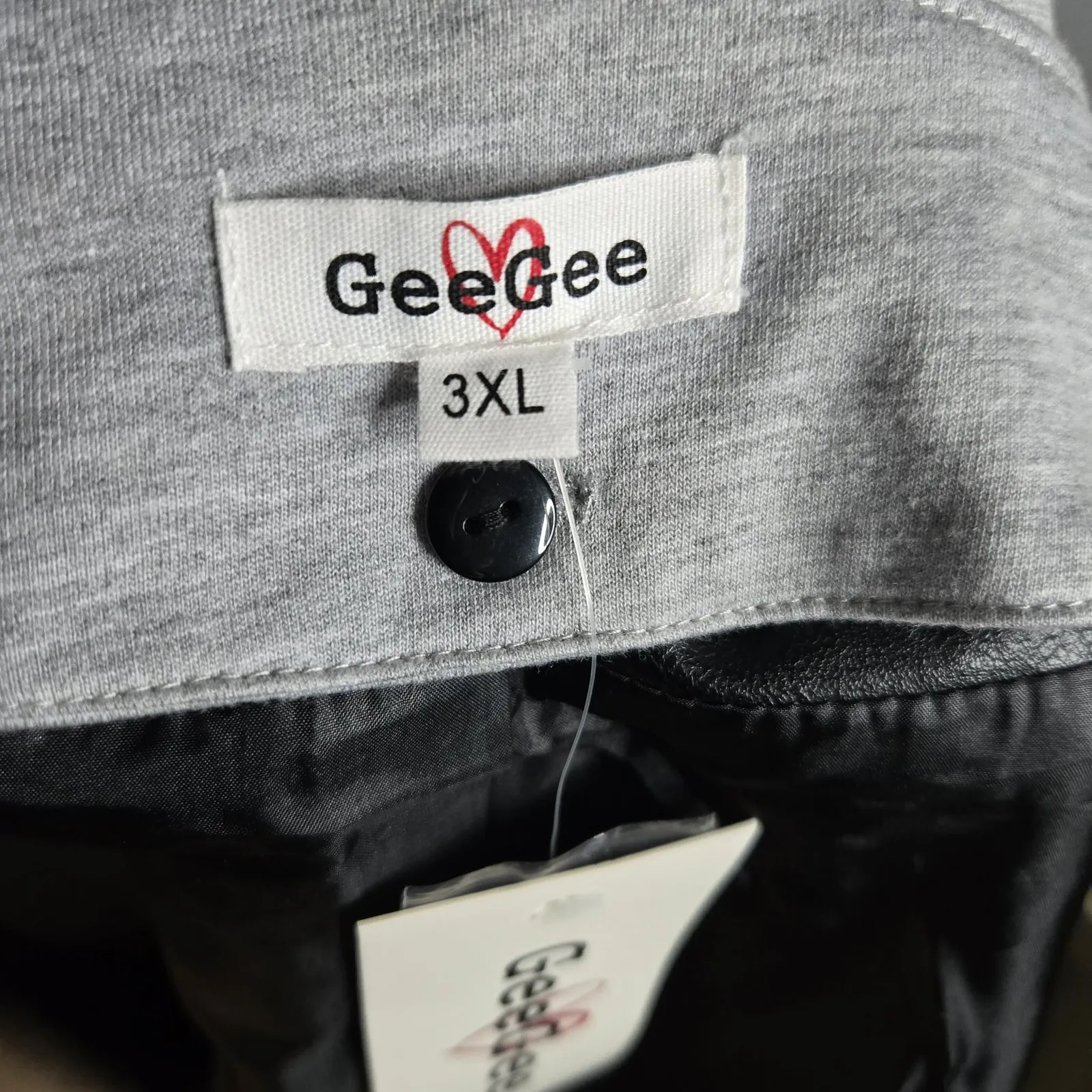 GeeGee Glossy Faux Leather Jacket Integrated Detachable Hoodie Size 3XL NWT - Image 3