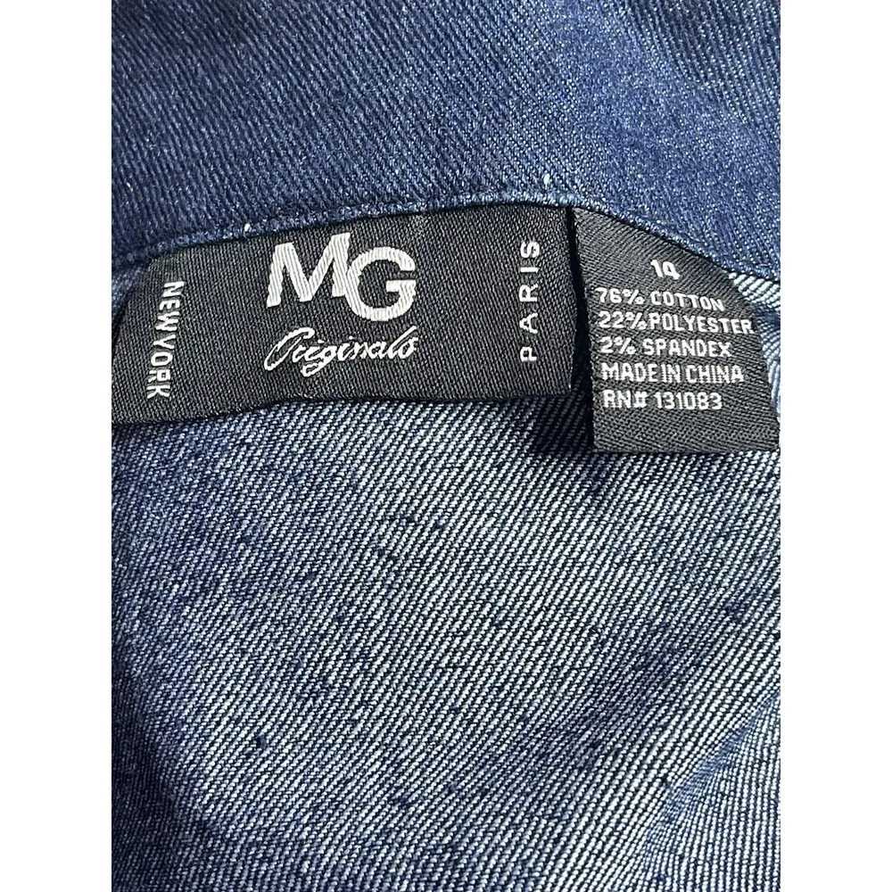 Vintage Women's Blazer MG Originals Paris Double Breasted BlueJean Size 14 Z - Image 4