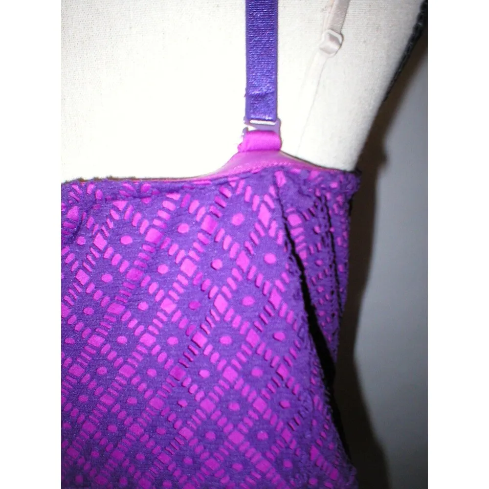 New Lane Bryant Womens Dress 26 Purple Dark Light Plus Tank Strapless Adjustable - Image 5