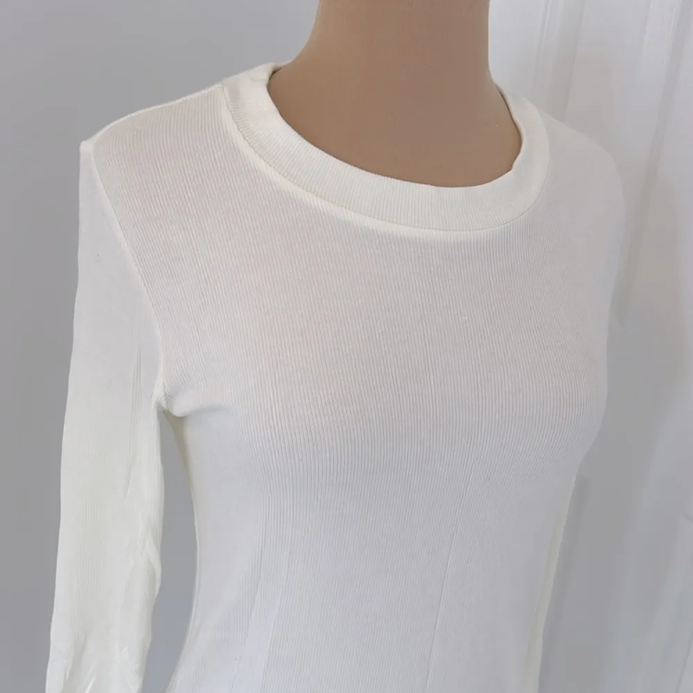 Summersalt The Ribbed Long Sleeve Tee White - Image 4