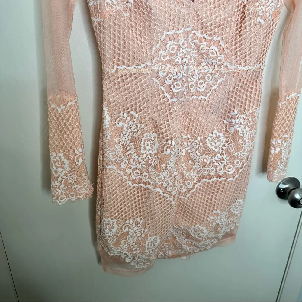 NWT SABO Skirt Peach Lace Mini Dress - Image 5