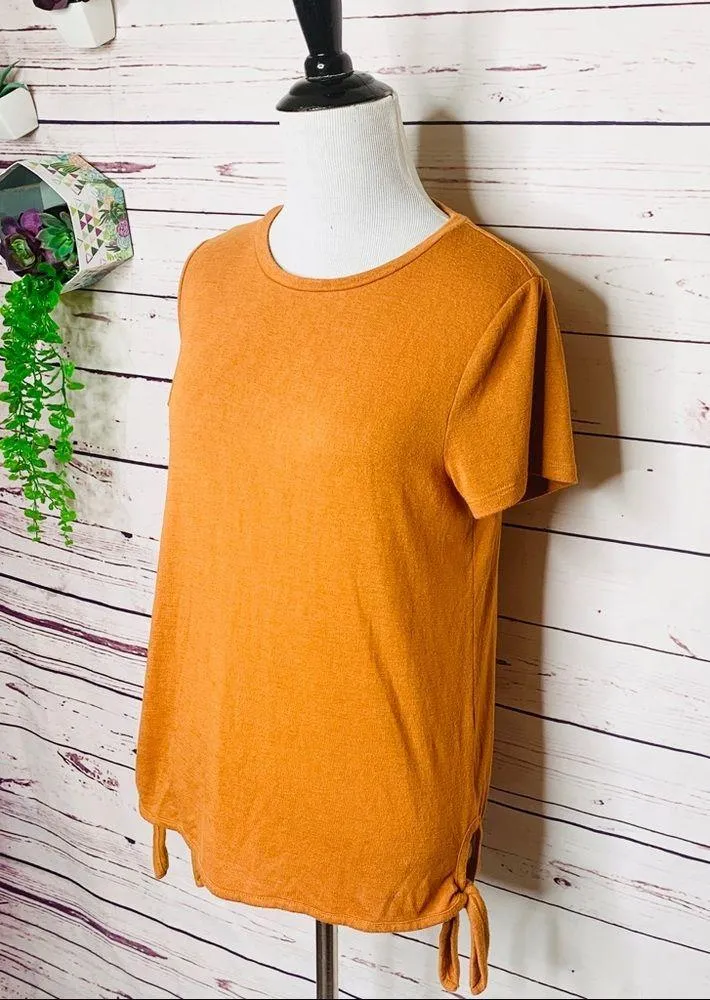 Universal Thread Orange Side Tie Casual Summer T-Shirt Size Small - Image 6