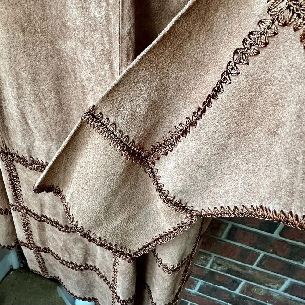 Brown Suede Women's Jacket Sz 2X Patchwork Boho Chic Western Cowboy Fairycore - Image 13