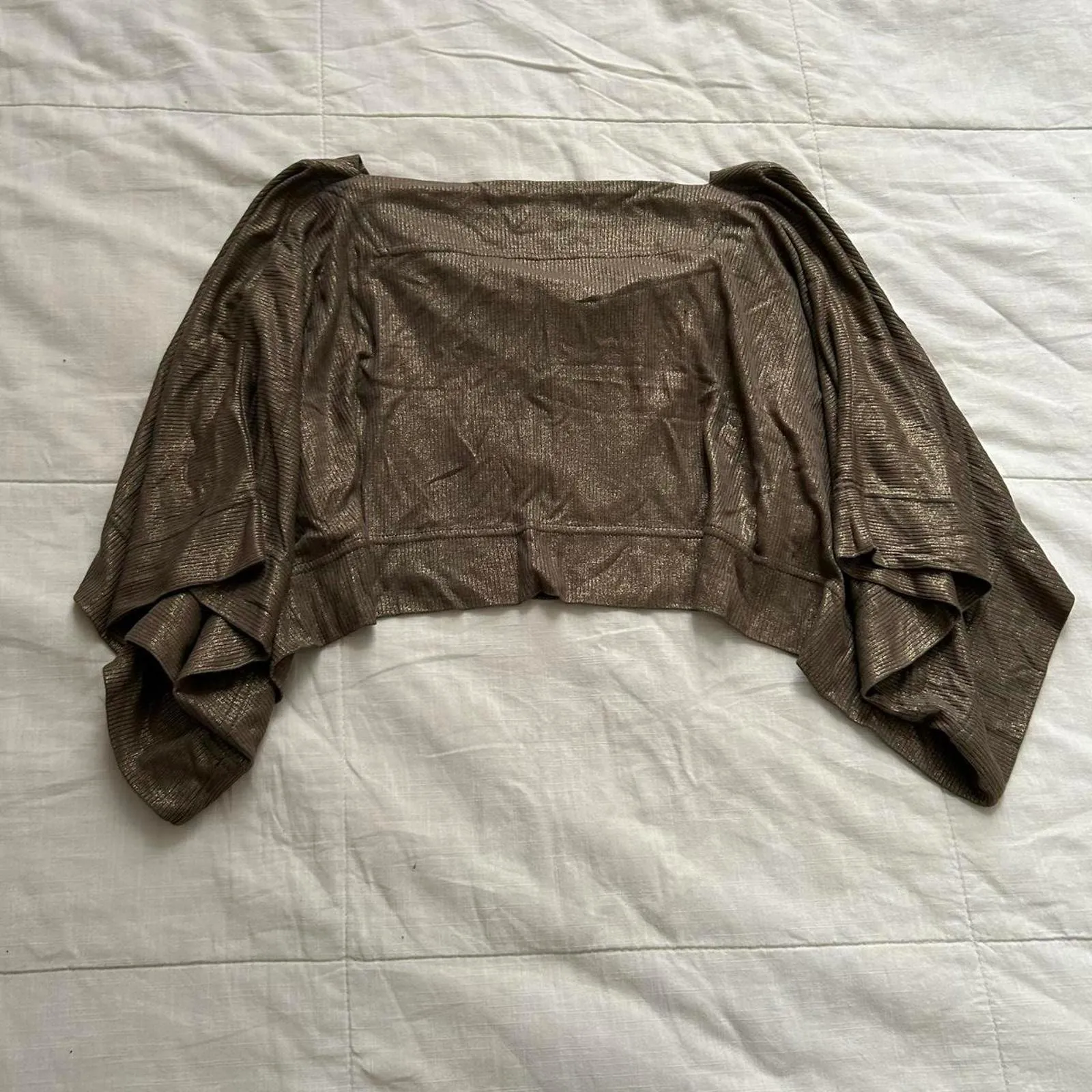 NWT Vivienne Westwood Brown shimmer draped overlay blouse - Image 4